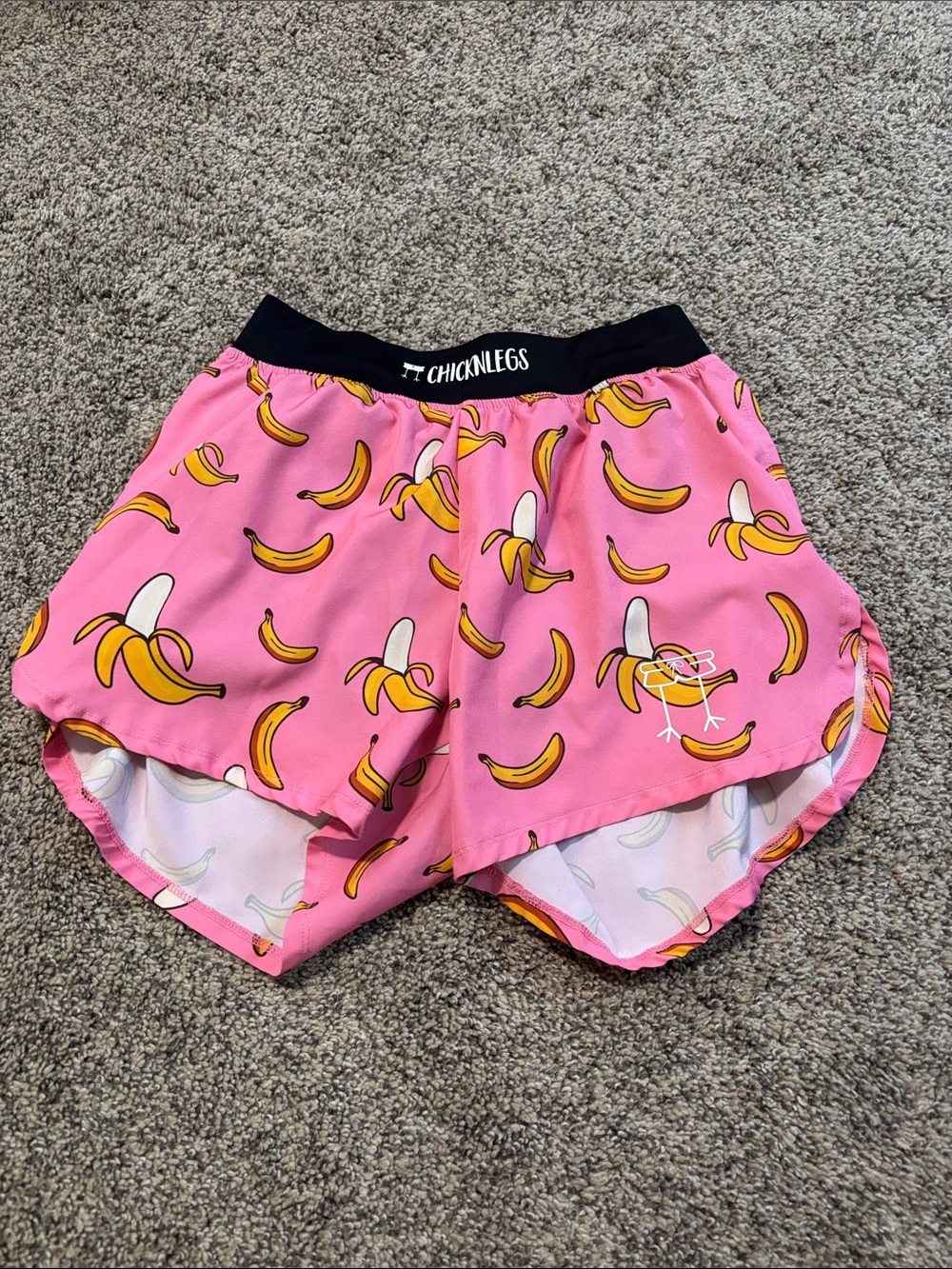 Chickenlegs Men's Pink Bananas 4" Half Split Shorts size small